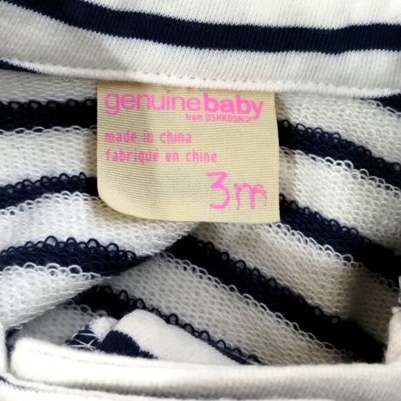 L Genuine Baby from Oshkosh Baby Cream Navy Striped Knit Blazer Jacket NWT 3M - Picture 8 of 8